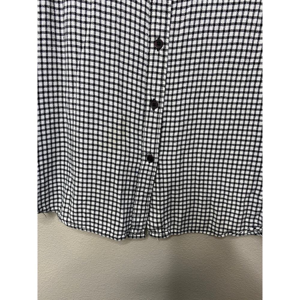 UO BDG White Black Plaid Buttor Down Shirt Size Small - Picture 4 of 6